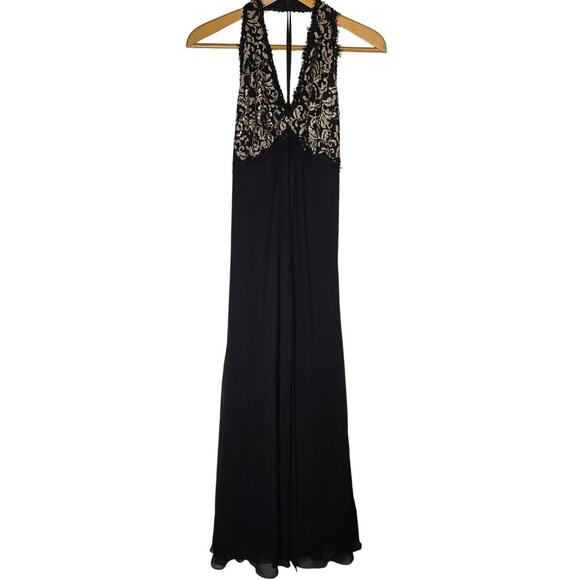 Tadashi Collection Sequin Maxi Gown Dress Halter Lace Event Lined Y2K Glam 6 - Picture 1 of 10